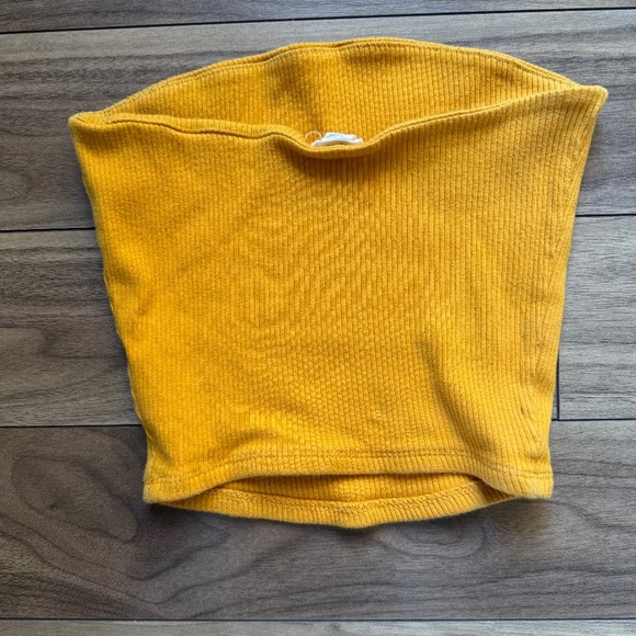 Garage Mustard Yellow Ribbed Tube Top | Size Small - Picture 4 of 5